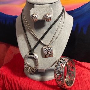 Brighton Scroll Curvy 2- Pendants Earrings Spring Close Bracelet